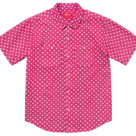 supreme polka dot denim shirt